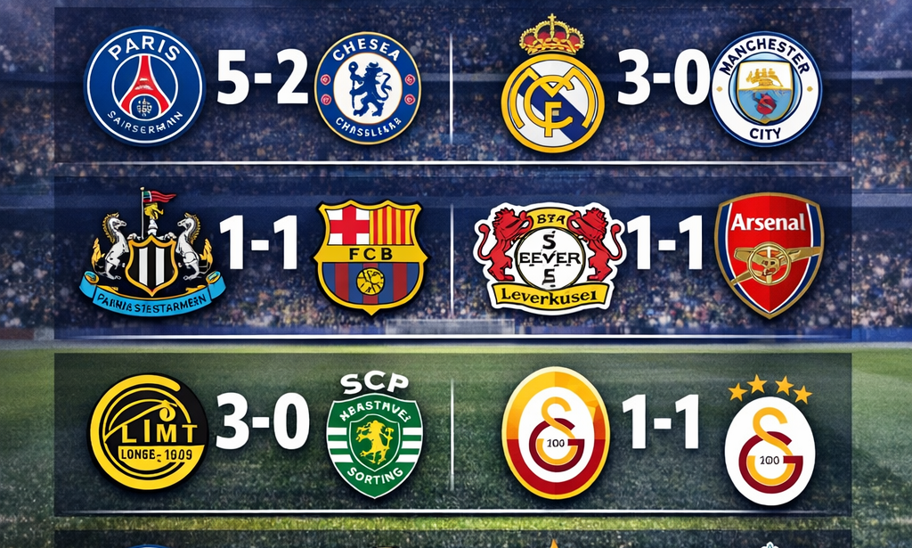 resume de tous les match de la league des champios
